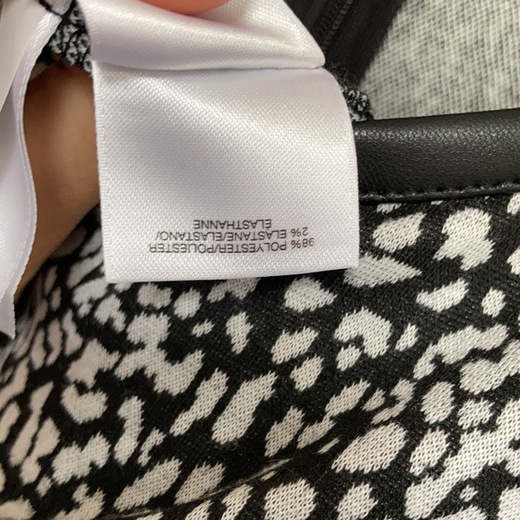 Nine West dress faux leather neckline abstract animal print like 12 - Picture 16 of 16